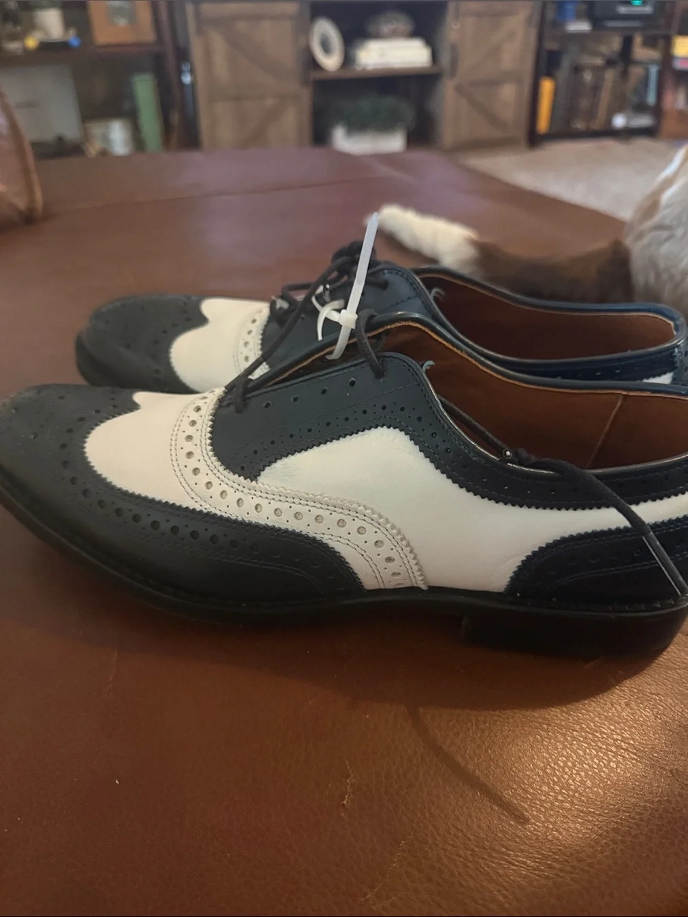 Allen Edmonds Two-Tone Black and White Wingtip Oxfords - brand new/no box